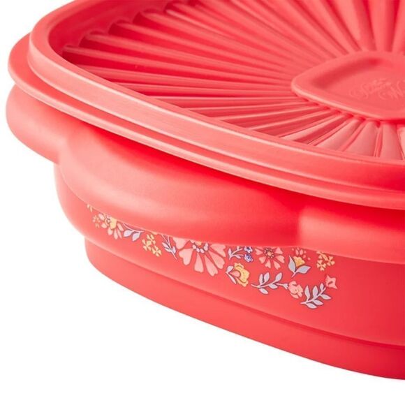🦋 New Pioneer Woman (4)- Red Floral 3 Cup Food Storage Container with Lid - Picture 5 of 8